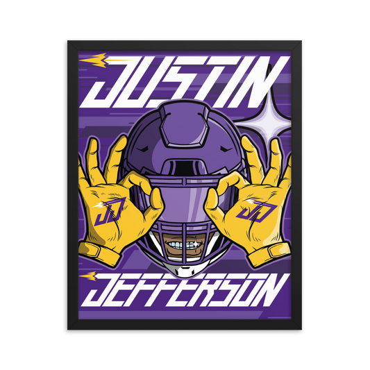Justin Jefferson "Griddy" Framed poster