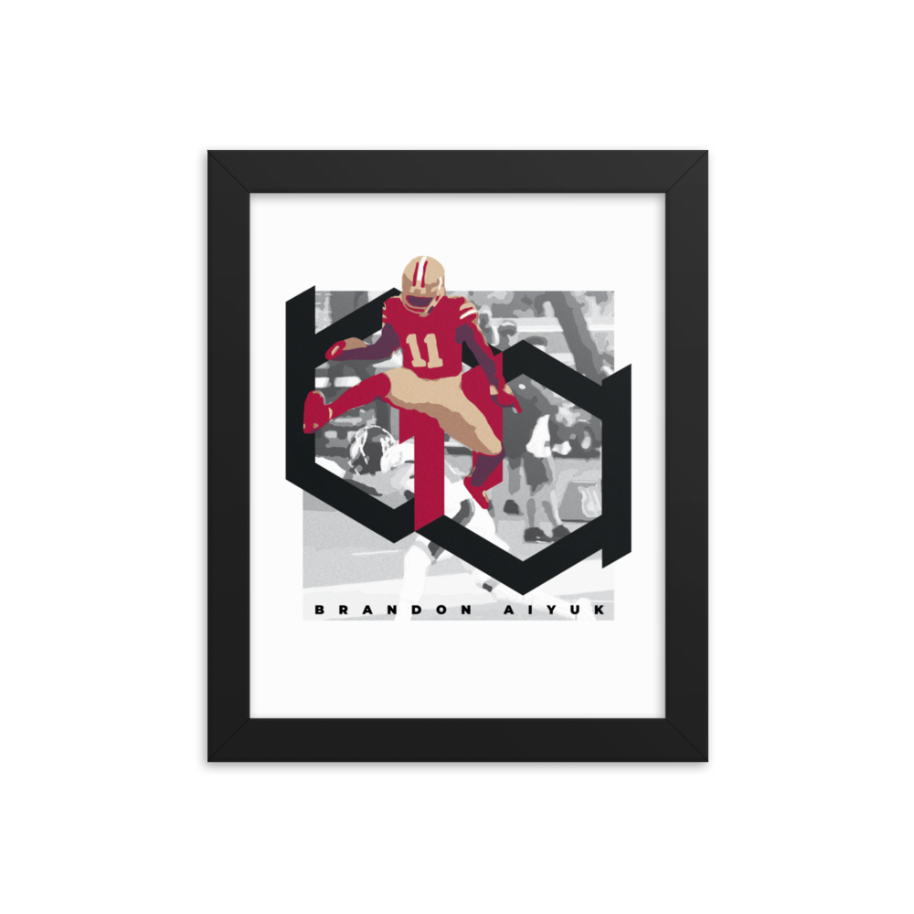 Brandon Aiyuk "The Hurdle" Framed poster
