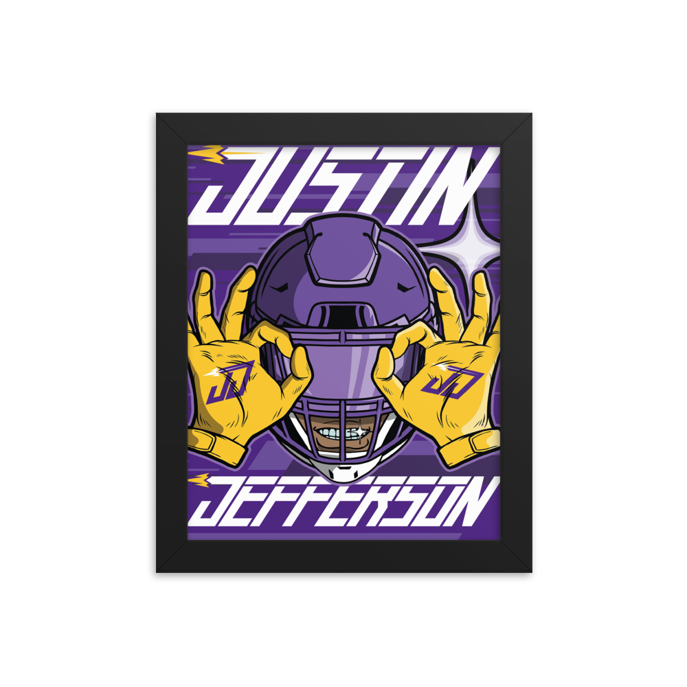 Justin Jefferson "Griddy" Framed poster