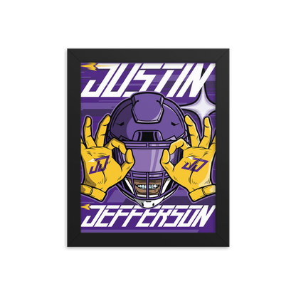 Justin Jefferson "Griddy" Framed poster