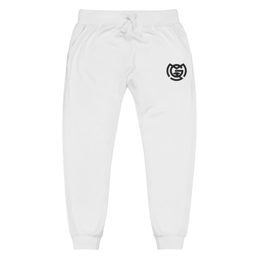 Mario Goodrich "Signature" fleece sweatpants white