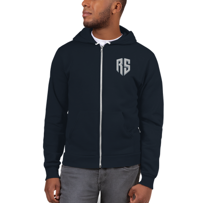 Rigo Sanchez Embroidered Zip Up Hoodie Navy