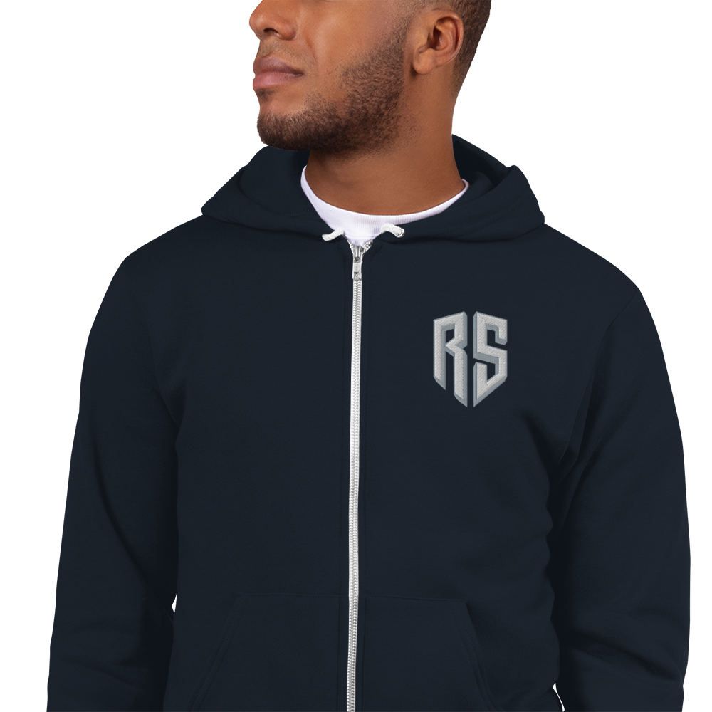 Rigo Sanchez Embroidered Zip Up Hoodie Navy
