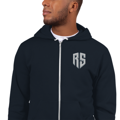Rigo Sanchez Embroidered Zip Up Hoodie Navy